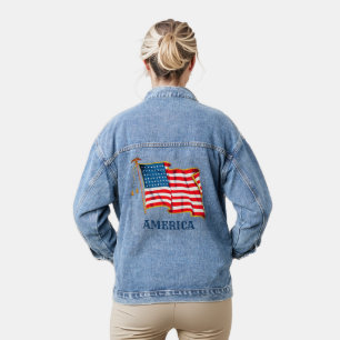 Amerikanische Flagge Jeansjacke