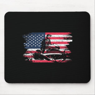 Amerikanische Flagge Jet Ski für Frauen Kinder Män Mousepad