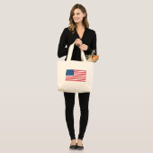 Amerikanische Flagge Jumbo Stoffbeutel (Vorderseite (Model))