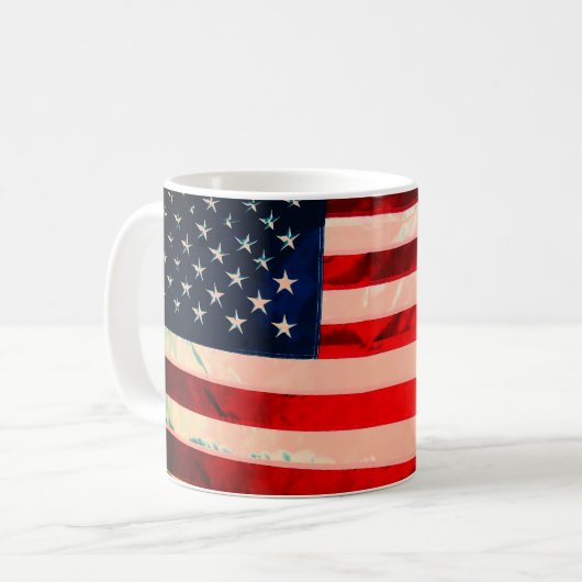 Amerikanische Flagge Kaffeetasse (Vorderseite Links)