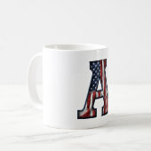 Amerikanische Flagge. Kaffeetasse (Vorderseite Links)