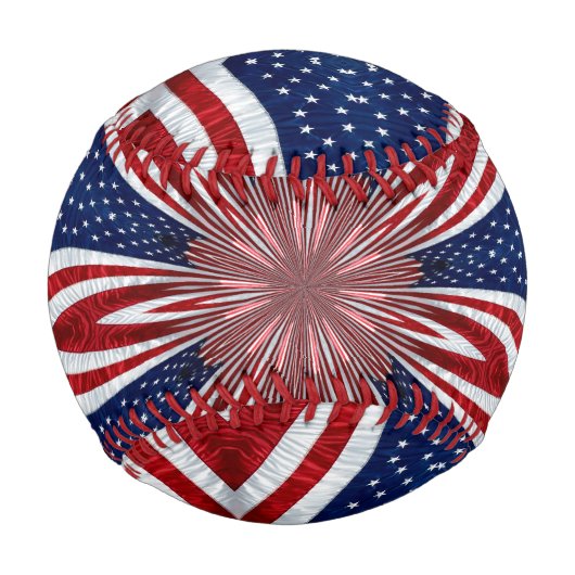 Amerikanische Flagge Kaleidoskop Abstrakt 1 Baseball (Vorderseite)