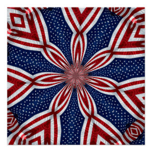 Amerikanische Flagge Kaleidoskop Abstrakt 1 Poster