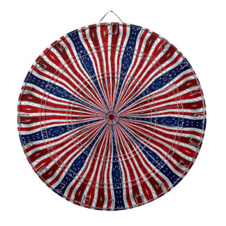 Amerikanische Flagge Kaleidoskop Abstrakt 2 Dartscheibe