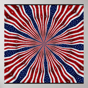 Amerikanische Flagge Kaleidoskop Abstrakt 2 Poster