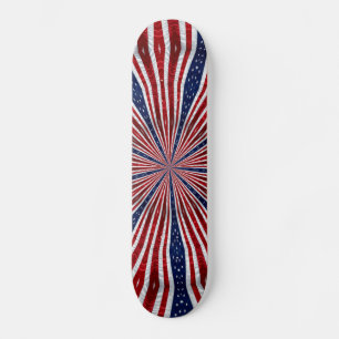 Amerikanische Flagge Kaleidoskop Abstrakt 2 Skateboard