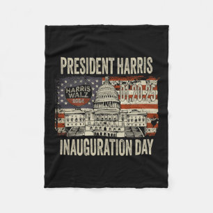 Amerikanische Flagge Kamala Harris Präsident Einwe Fleecedecke