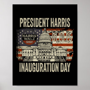 Amerikanische Flagge Kamala Harris Präsident Einwe Poster