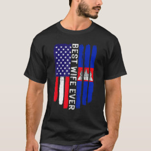 Amerikanische Flagge & Kambodscha Flagge Beste Ehe T-Shirt