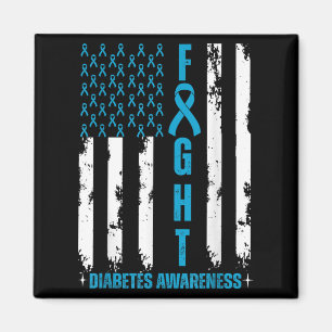 Amerikanische Flagge Kampf gegen Diabetes Bewussts Magnet