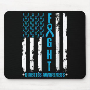 Amerikanische Flagge Kampf gegen Diabetes Bewussts Mousepad