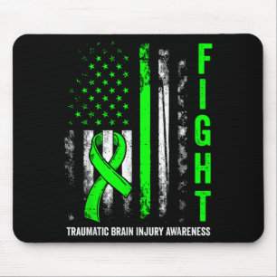 Amerikanische Flagge Kampf traumatische Hirnverlet Mousepad