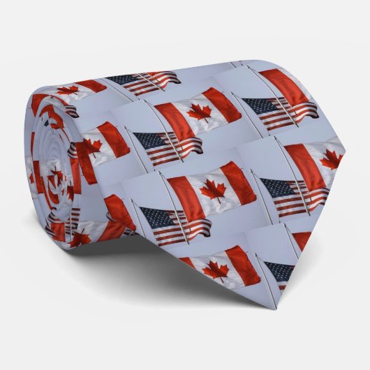 AMERIKANISCHE FLAGGE/KANADISCHE FLAGGE KRAWATTE (Gerollt)