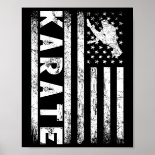 Amerikanische Flagge Karate Vintage 4. Juli Neuhei Poster