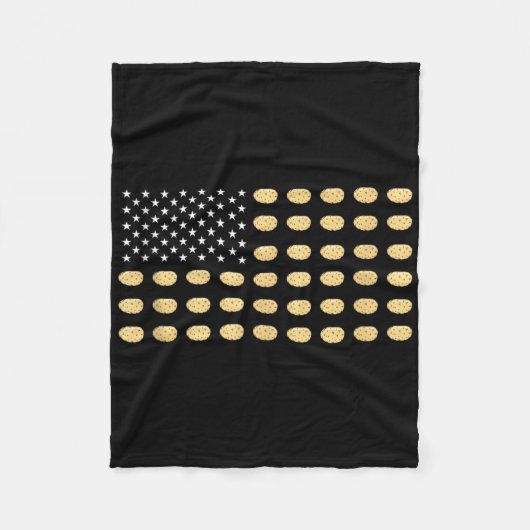 Amerikanische Flagge Kartoffel Essen USA Patriotis Fleecedecke (Vorderseite)
