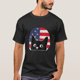 Amerikanische Flagge Katze 4 H. Juli Kätzchen Patr T-Shirt