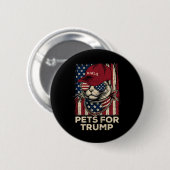 Amerikanische Flagge Katze Lebt Problem Trump 2024 Button (Vorne & Hinten)