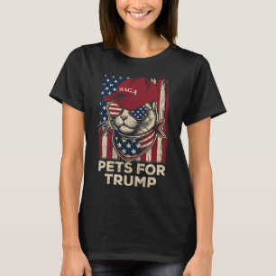 Amerikanische Flagge Katzenleben Problem Trump 202 T-Shirt