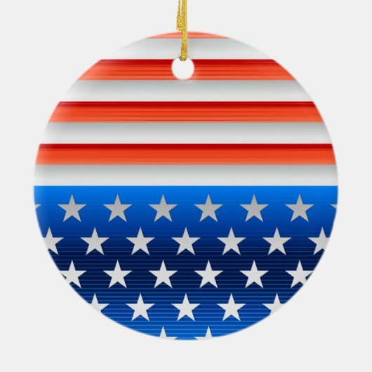 Amerikanische Flagge Keramik Ornament (Hinten)