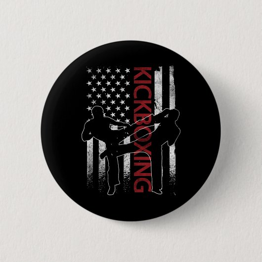 Amerikanische Flagge Kickboxen Bekleidung Us Flagg Button (Vorderseite)
