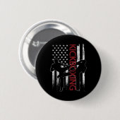 Amerikanische Flagge Kickboxen Bekleidung Us Flagg Button (Vorne & Hinten)