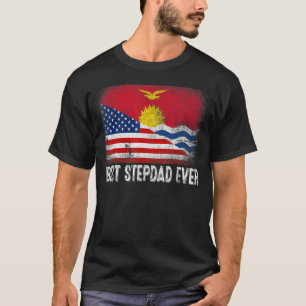 Amerikanische Flagge & Kiribati Flag Beste Stepdad T-Shirt