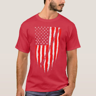 Amerikanische Flagge Klarinette Vintage Musik Musi T-Shirt