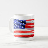 Amerikanische Flagge, können Sie Text- und Kaffeetasse (Vorderseite Links)