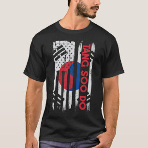 Amerikanische Flagge Koreanisches Karate Vintage 4 T-Shirt