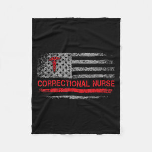 Amerikanische Flagge Krankenschwester Strafvollzug Fleecedecke