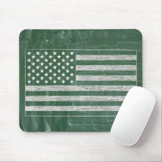 Amerikanische Flagge Kreidetafel Kunst (Zeichnung Mousepad