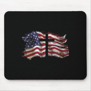 Amerikanische Flagge Kreuz Für Patriotische Usa Ch Mousepad