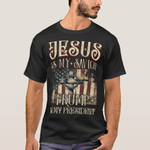 Amerikanische Flagge Kreuz Jesus ist mein Retter T T-Shirt