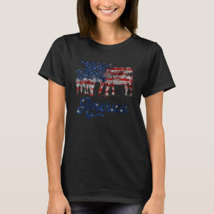 Amerikanische Flagge Kühe Farm Liebe Kuh Vintage T-Shirt