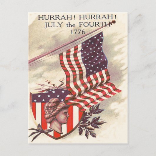 Amerikanische Flagge Lady Liberty Shield Postkarte (Vorderseite)