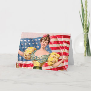 Amerikanische Flagge Lady Liberty Unabhängigkeit  Karte
