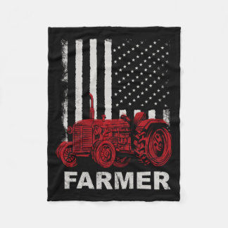 Amerikanische Flagge Landmaschinen Veteranen Patri Fleecedecke