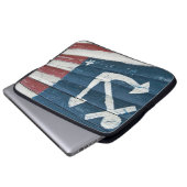 Amerikanische Flagge Laptopschutzhülle (Vorne Knopf)