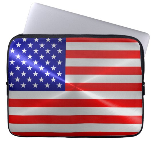 Amerikanische Flagge Laptopschutzhülle (Vorderseite)