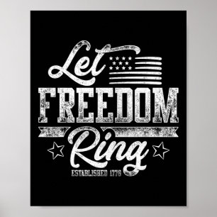 Amerikanische Flagge Lasse Freiheitsring 4. Juli R Poster