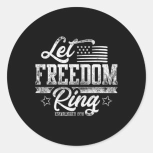 Amerikanische Flagge Lasse Freiheitsring 4. Juli R Runder Aufkleber