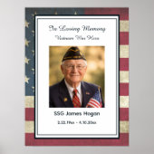 Amerikanische Flagge Lebensfeier Foto Beerdigung Poster (Vorne)