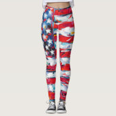 Amerikanische Flagge Leggings (Vorderseite)