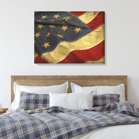 Amerikanische Flagge Leinwanddruck (Insitu (Schlafzimmer))