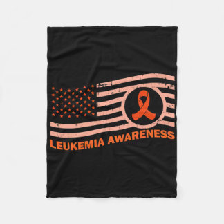 Amerikanische Flagge Leukämie Bewusstsein Orange R Fleecedecke