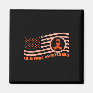 Amerikanische Flagge Leukämie Bewusstsein Orange R Magnet