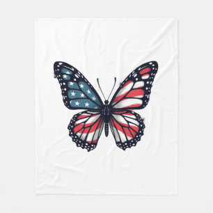 Amerikanische Flagge Libelle Patriotisch 4. Juli R Fleecedecke