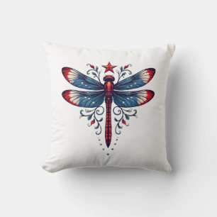 Amerikanische Flagge Libelle Patriotisch 4. Juli R Kissen