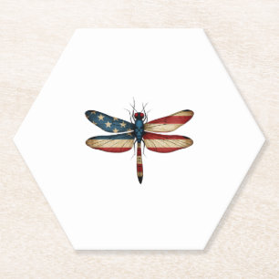 Amerikanische Flagge Libelle Patriotisch 4. Juli R Untersetzer