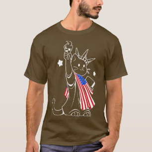 Amerikanische Flagge Liberty Statue Katze von Tobe T-Shirt